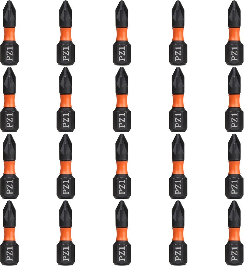 BAIDETS Pro PZ1 Bit Assortment - Screwdriver Bits Set 20Pcs, 25mm Length, Pozi Screwdriver Bit, 1/4 Inch Hex Shank, with Storage Box - Image 2